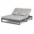 Bain de soleil double réglable gris en aluminium et polyester 200 x 140 x 32 cm