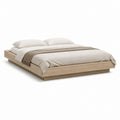 Cadre de lit plateforme beige chêne décor 160 x 200 cm 215 x 175 x 30 cm