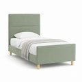 Lit simple capitonné vert en polyester avec cadre MDF 90 x 190 cm